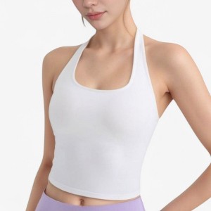 Anna-Kaci Active Women's Halter Neck Cropped Tank Top with Built-In Bra and Stretch Fabric for Workout or Casual Wear - 1 of 4