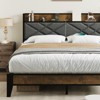 homfan Bed Frame, Upholstered Headborad with Storage and Charing Station, Tufted Design Bed Frame, Steel Slats Support, No Box Spring Needed - 3 of 4
