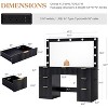 AMERLIFE Makeup Vanity Desk with Mirror & LED Lights, Drawers, Tempered Glass Top, Charging Station, Modern Bedroom Dressing Table - 3 of 4