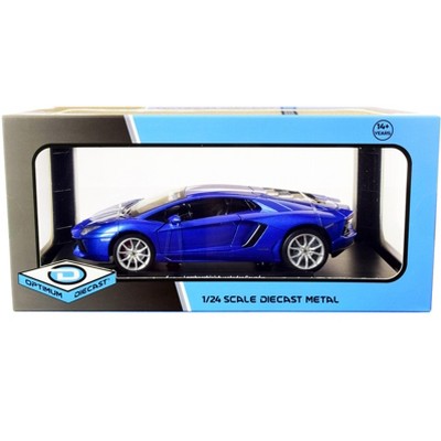 Lamborghini Aventador Coupe Blue Metallic 1/24 Diecast Model Car by Optimum Diecast