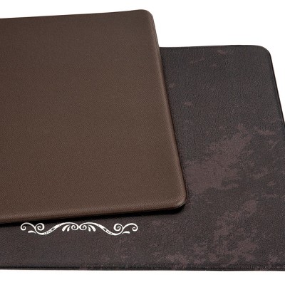 Black PVC Anti-Fatigue Kitchen Mat with Heartfelt Message