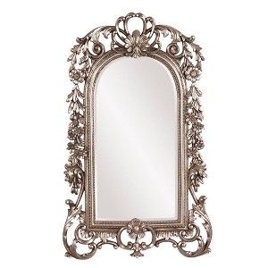 Howard Elliott 22"x14" Arched Wall and Accent Mirror with Intricate Ornate Frame Silver - 1 of 4