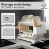 Fortune Candy 11.41'' Tall 2 Tier Dish Drying Rack, Large apacity, White - 4 of 4
