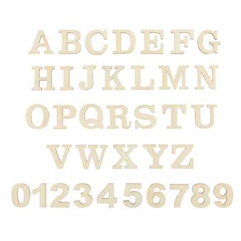 Juvale 144 Piece 1.1-Inch Wooden Alphabet Letters and Numbers Set for DIY Crafts, Home Decor, 4 Sets, A-Z, 0-9