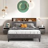 Infans Full Bed Frame Upholstered Platform Bed Mattress Foundation w/ Storage Headboard - 4 of 4