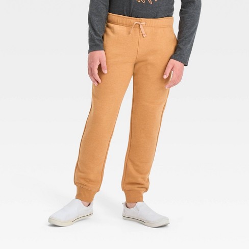 Boys' Fleece Jogger Pants - Cat & Jack™ Light Brown L Husky : Target