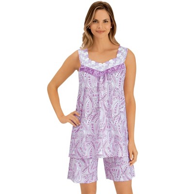 Collections Etc Paisley Print Short Set