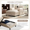 Kumasinova Single Sofa with Oversized Storage Ottoman – USB + Type-C Charging, Adjustable Phone Holder, Armrest Pockets & Pillows, Couch Chaise Lounge - 2 of 4
