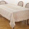 Saro Lifestyle Elegant Tablecloth With Delicate Embroidery, 67"x104", Beige - 2 of 4