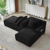 Loveseat Sofa Couch Modern Style with Cup Holder and Double Chaise for Living Room Bedroom - 3irtyhousy - 3 of 4