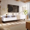 TV Stand Entertainment Center With Cabinets Drawers Open Shelves 2 U-shaped Legs Easy Assembly TV Cabinet For TVs Up To 80” - 3 of 4