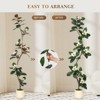 5ft Artificial Rubber Tree with 7 Pcs Magnolia Flowers,Tall Fake Tree with White Planter and Moss Decor - 4 of 4
