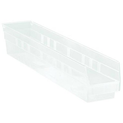 Quantum Storage Systems Economy Shelf Bin, Nesting, 23-5/8"W X 4-1/8"D X 4"H, (7) Divider Slots, Rear Hanglock