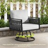 XIZZI Outdoor Woven Sling Sofa 6-Piece Set with Rotating Chair, Water-Resistant Fabric, Modern Patio Furniture - Black/Dark Gray/Light Gray - 4 of 4