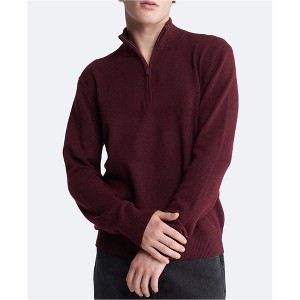 Calvin Klein Mens Ribbed Trim Quarter Zip Pullover Sweater - 1 of 1