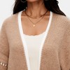 Knit & Lounge Women’s Open Front Long Sleeve Colorblock Trim Cardigan Sweater with Ribbed Hem - 3 of 4