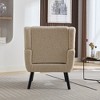 Lyngins Linen Blend Accent Chair, Upholstered Armchair with Curved Back, Modern Sofa Chair, Comfy Reading Chair for Living Room, Home Office - 3 of 4