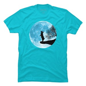 Men's Design By Humans Moon Bunny By Maryedenoa T-Shirt - 1 of 3