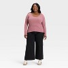 Women's Slim Fit Long Sleeve Scoop Neck Ribbed T-Shirt - Universal Thread™ - 3 of 3