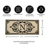 Evergreen Flag Cambridge Chic Letter N Monogram Burlap Sassafras Switch Mat - 22" Long x 10" High - 2 of 4