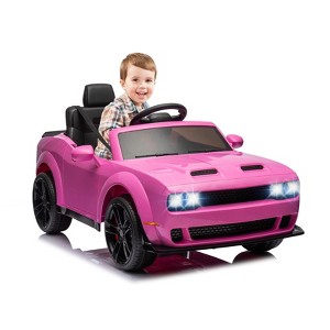 Jojoka 12V Licensed Ride On Car for Kids, Dodge Challenger Style, Toddler Ride On Toy with Remote, Spring Suspension, Music, LED Lights - 1 of 4
