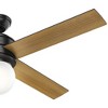 Hunter 52" Hepburn Lighted Ceiling Fan Matte Black Finish with 4 Blades and LED Light Kit for Modern Spaces - 3 of 4