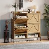 4 Drawer Shoe Cabinet, Four-Door Organizer, Compact Wooden Design, Space-Saving Entryway Cabinet, Modern Living Room Furniture - 2 of 4