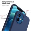 BONGEEK Compatible with iPhone 12 Mini Case, Slim Liquid Silicone 3 Layers Full Covered Soft Gel Rubber with Microfiber Case Cover 5.4 inch-Navy Blue - 4 of 4