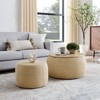 VisioGear Round Storage Ottoman, Rattan Ottoman, 2 in 1 Function, Work as End table and Ottoman with Small Seat, Nature, 25"*25"*14.7" - 4 of 4