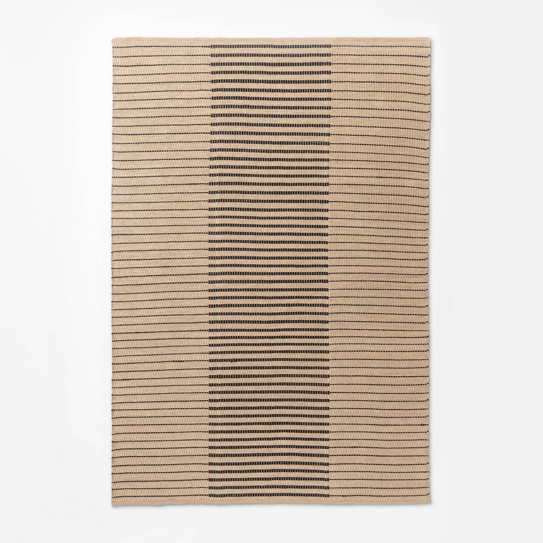 7'x10' Reseda Hand Woven Striped Jute Cotton Area Rug Black - Threshold™ designed with Studio McGee