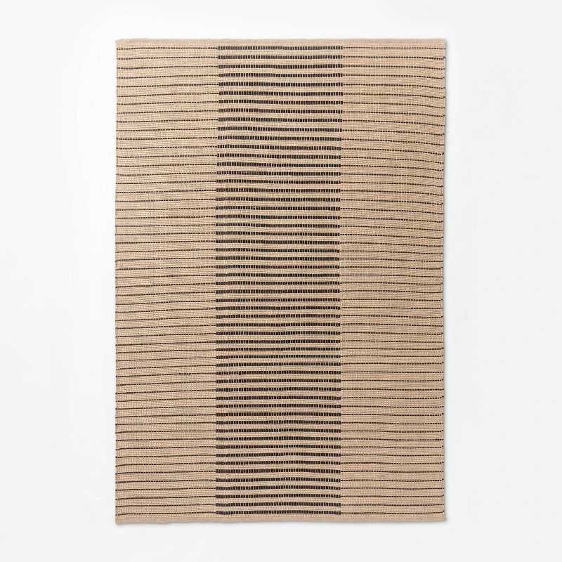 Reseda Hand Woven Striped Jute Cotton Area Rug Black - Threshold™ designed with Studio McGee, 1 of 7