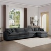 Modern Corduroy 4-Seater Sofa with 1 Matching Footstool, 2 Arm Pillows and 4 Throw Pillows for Living Room, Office - 2 of 4