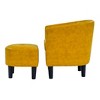 GDFStudio Elsie 2 Piece Faux Leather Upholstered Barrel Chair with Ottoman - 4 of 4