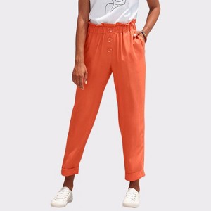 Women's Paperbag Waist Ankle Pants - LASCANA - 1 of 4
