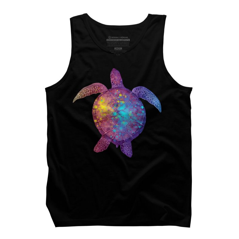 Men's Design By Humans Watercolor Sea Turtle By Maryedenoa Tank Top, 1 of 3