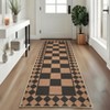 Checkerboard Rugs Easy Cleaning Easy Jute Floor Mats, Modern Geometric Indoor Outdoor Carpet, Non-Slip Foldable Accent Rug - 3 of 4