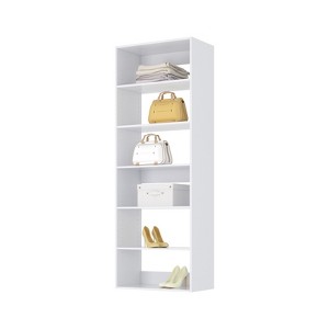 HOMLUX 6-Tier Closet Organizer Clothes Storage Shelf Tower Unit,White - 1 of 4