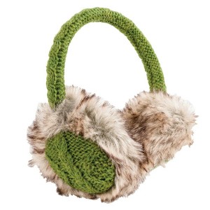 Cable Knit Adjustable Earmuffs With Faux Fur_Nirvanna Designs - 1 of 4