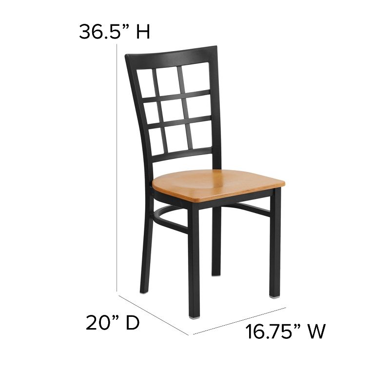 Flash Furniture Black Window Back Metal Restaurant Chair, 5 of 12