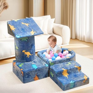 Hooseng Kids Couch, 5-in 1 Modular Sectional Toddler Playing Sofa, Multi-Combination Glow-in-The-Dark Climbing Blocks Toys - 1 of 4