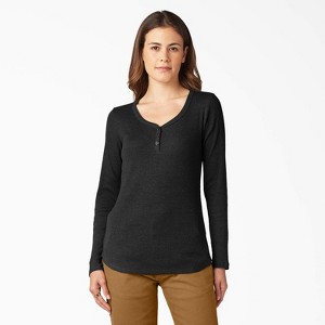 Dickies Women's Henley Long Sleeve Shirt - 1 of 3