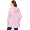 Woman Within Plus Size Rib-Knit High Pile Fleece Hoodie Sweatshirt - 3 of 4