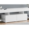 63" Glossy Laminate TV Stand with 2 Integrated Drawers and Open Shelves for Living Room - 3 of 4