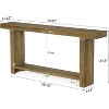 Tribesigns 70.9"Solid Wood Console Table, Farmhouse Entryway Accent Table for Living Room, Entrance, Hallway, Foyer, Dark Brown - 2 of 4