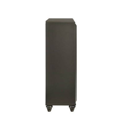 Faris Black 5-Drawer Chest with Felt Lined Top Drawer