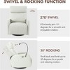 Kumasinova Modern 360° Swivel Recliner Chair, PU Upholstered Nursery Rocking Chair, Accent Chair for Living Room, Glider Chair with Phone Holder - 3 of 4