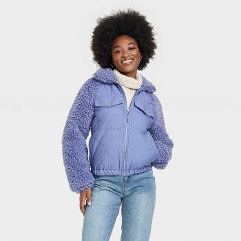 Universal Thread Women's Plus Size Puffy Jacket, Rust Brown,2X