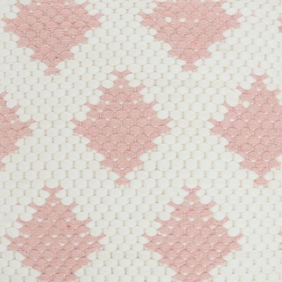 Blush Pink Ivory Woven Diamonds 20" Square Cotton Throw Pillow