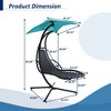 Hanging Chaise Lounger with Removable Canopy, Outdoor Swing Chair with Built-in Pillow, Hanging Curved Chaise Lounge Chair - 3 of 4