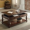 Vynxaria Walnut Finish Lift Top Coffee Table Rectangular, 2 Storage Compartments, Bottom Open Shelf, Wooden Turned Legs, 48"W×26"D×20"~30"H - 4 of 4